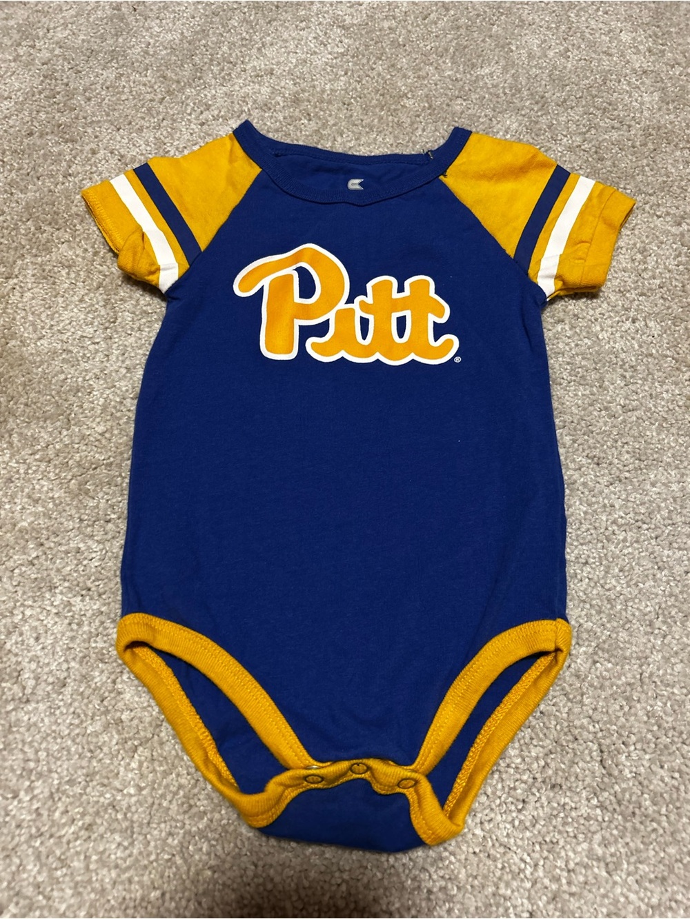 Colosseum Pitt Baby One-Piece Bodysuit in Navy and Gold